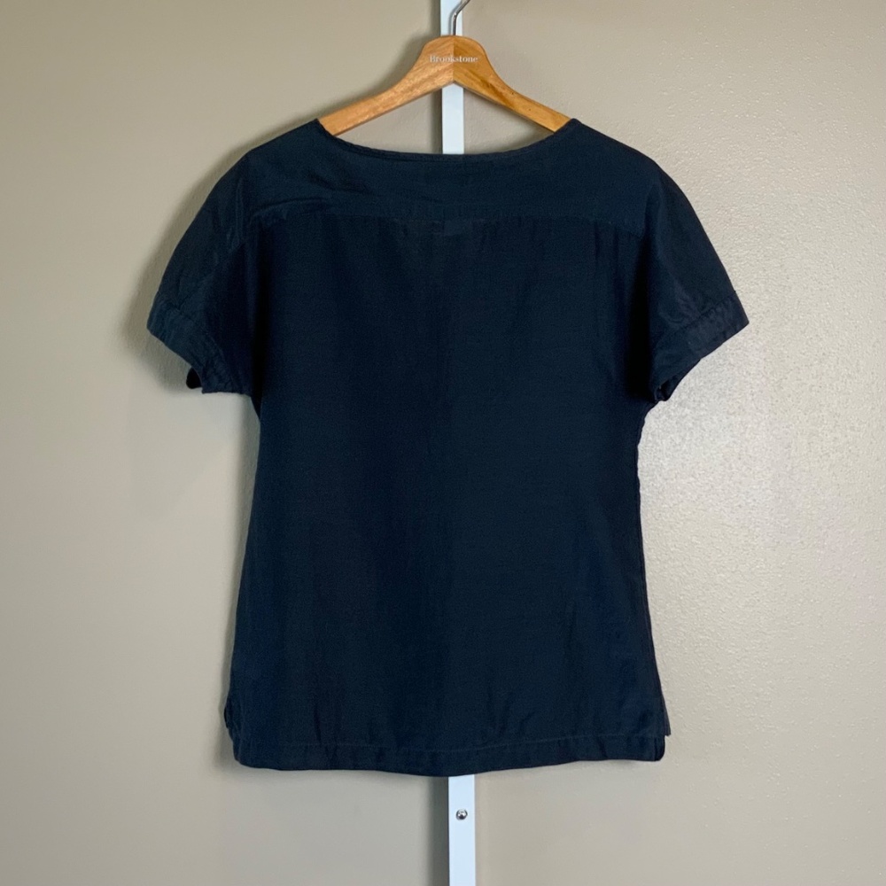 GAP Short Sleeve Ruffle Front Button Top - Picture 10 of 16